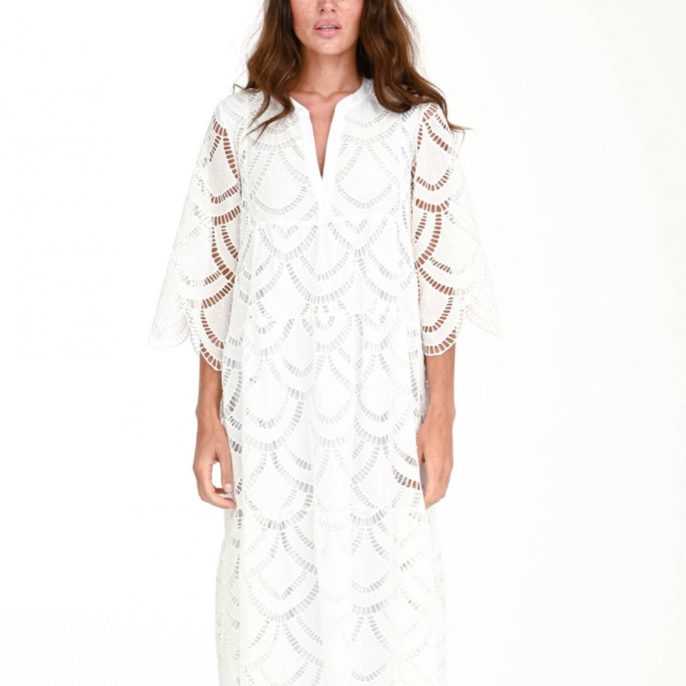 Valerie Khalfon Paris โHappyโ Embroidered Midi Dress